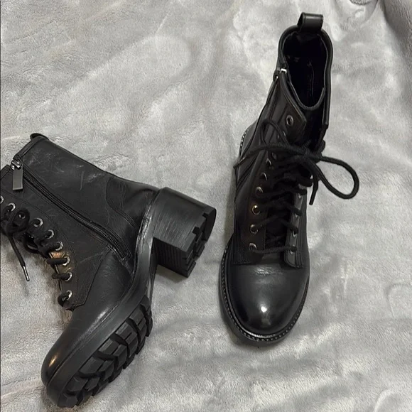 ALDO Black Leather Ankle Boots - Picture 2 of 9